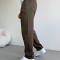 KAHVERENGİ BAGGY KALIP GABARDİN PANTOLON