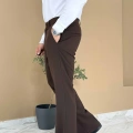 KAHVERENGİ İSPANYOL PAÇA KUMAŞ PANTOLON