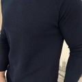 LACİVERT REGLAN KOL WAFFLE DOKULU SWEAT