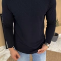LACİVERT REGLAN KOL WAFFLE DOKULU SWEAT