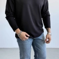 SİYAH BİSİKLET YAKA OVERSİZE SWEAT