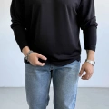 SİYAH BİSİKLET YAKA OVERSİZE SWEAT
