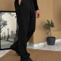 SİYAH KIŞLIK PİLELİ KUMAŞ PANTOLON