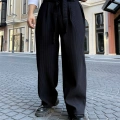 SİYAH KORE KALIP FİTİLLİ BALON BAGGY PANTOLON