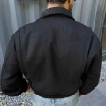 SİYAH NUBUK SÜET BOX FİT BOMBER CEKET