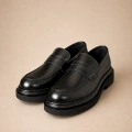 SİYAH PREMİUM KALIN TABAN ERKEK LOAFER AYAKKABI