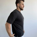 SİYAH TENCEL MODAL KUMAŞ RELAXFİT TŞÖRT