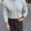 TAŞ GRİ HENLEY YAKA REGULER FİT KALIP SWEAT