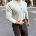 TAŞ GRİ HENLEY YAKA REGULER FİT KALIP SWEAT