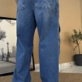 Taş Yıkamalı Kargo Cep Baggy Jean Eşofman Mavi