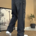 Taş Yıkamalı Kargo Cep Baggy Jean Eşofman Siyah