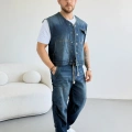 YELEK KARGO CEP PANTOLON JEAN TAKIM