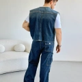 YELEK KARGO CEP PANTOLON JEAN TAKIM