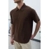 KAHVERENGİ FERMUARLI POLO YAKA TİŞÖRT