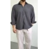 ANTRASİT VİSKON KETEN GÖMLEK