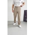 BEJ BAGGY KALIP FİTİLLİ PANTOLON