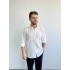BEYAZ TENSEL KETEN REGULER KALIP GÖMLEK
