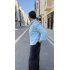 BEBE MAVİ GABARDİN CROP GÖMLEK