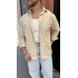 BEJ KADİFE FİTİLLİ GÖMLEK