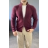 BORDO DİK YAKA ÇİFT FERMUARLI TRİKO HIRKA