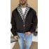 Ekose Detaylı Mevsimlik Bomber Ceket Siyah
