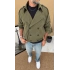 HAKİ OVERSİZE KISA TRENÇKOT