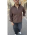 KAHVERENGİ GABARDİN CROP GÖMLEK