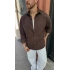 KAHVERENGİ KADİFE FİTİLLİ GÖMLEK
