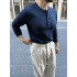 LACİVERT HENLEY YAKA REGULER FİT KALIP SWEAT