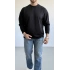 SİYAH BİSİKLET YAKA OVERSİZE SWEAT