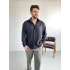 Siyah Kışlık Modal Kumaş Gömlek