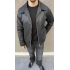 SİYAH YAĞ YIKAMA EFEKTLİ MEVSİMLİK CEKET