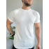 Waffle Kumaş Reglan Kol Basic Tişört Beyaz