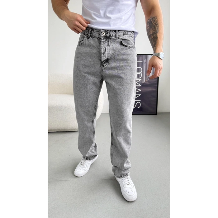 ASİT YIKAMA GRİ DENİM KOT