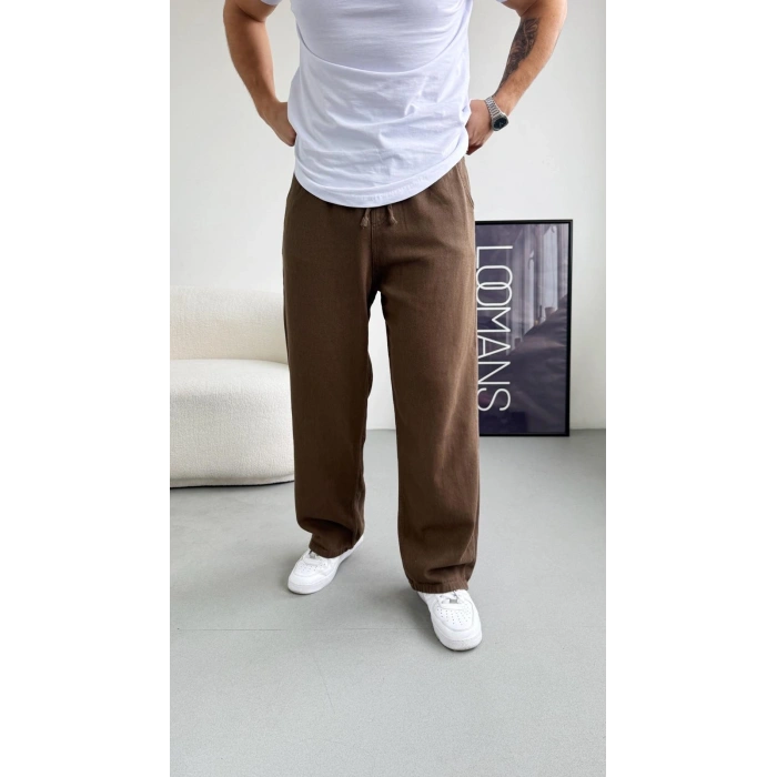 ACI KAHVERENGİ EXTRA BAGGY GABARDİN PANTOLON