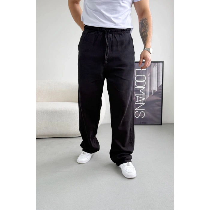 SİYAH RENK EXTRA BAGGY GABARDİN PANTOLON