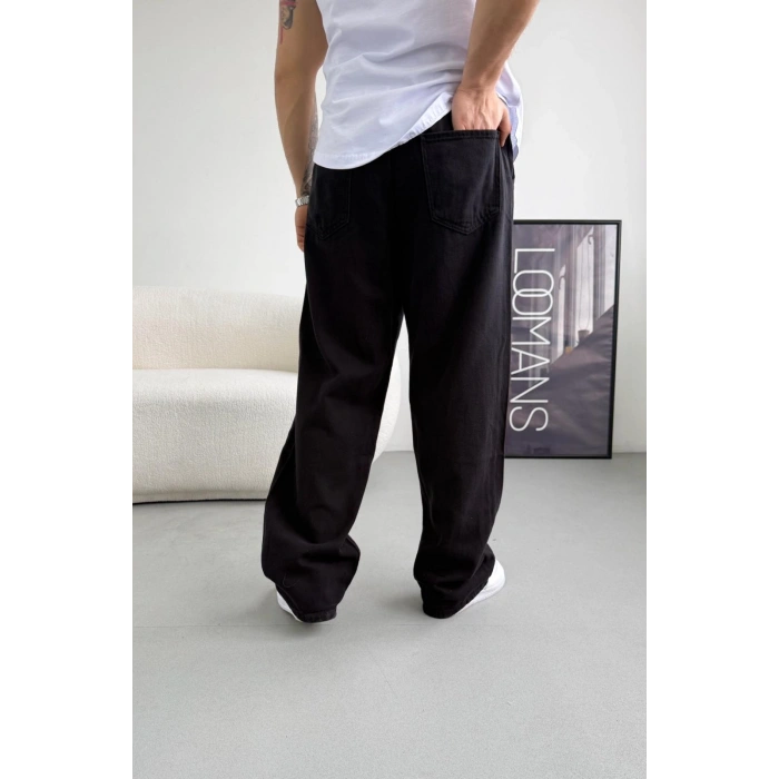 SİYAH RENK EXTRA BAGGY GABARDİN PANTOLON