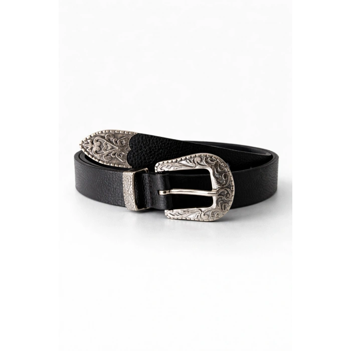 GÜMÜŞ İŞLEMELİ TOKA VİNTAGE KEMER