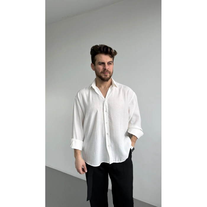 BEYAZ MODAL KUMAŞ GÖMLEK