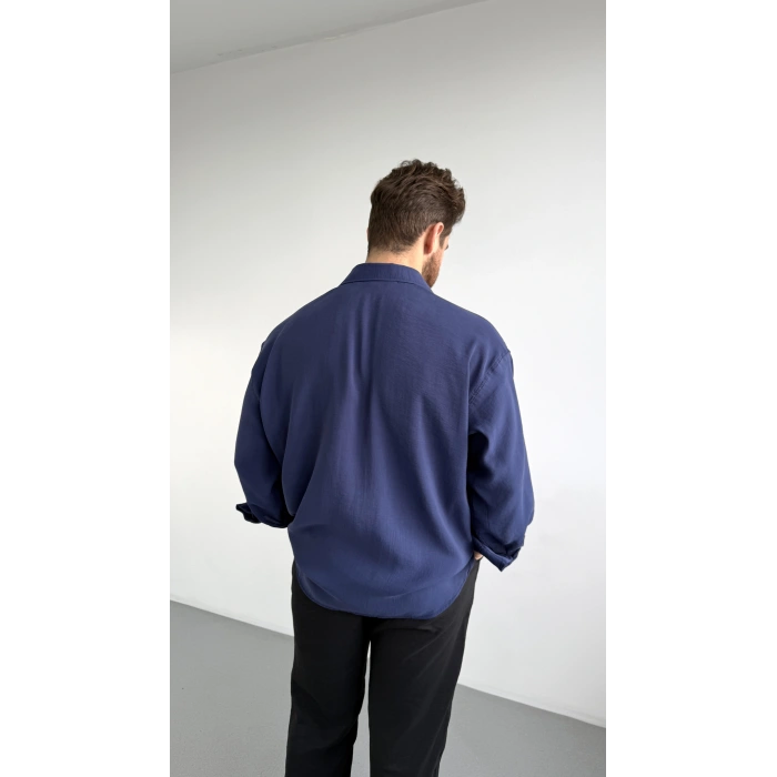 LACİVERT MODAL KUMAŞ GÖMLEK