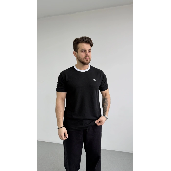 SİYAH HAVLU KUMAŞ 90S REGULER KALIP TİŞÖRT