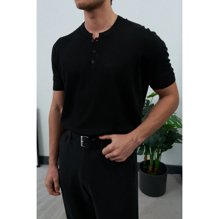 HANLEY YAKA TRİKO SİYAH