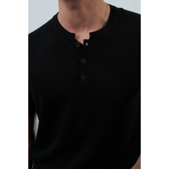 HANLEY YAKA TRİKO SİYAH