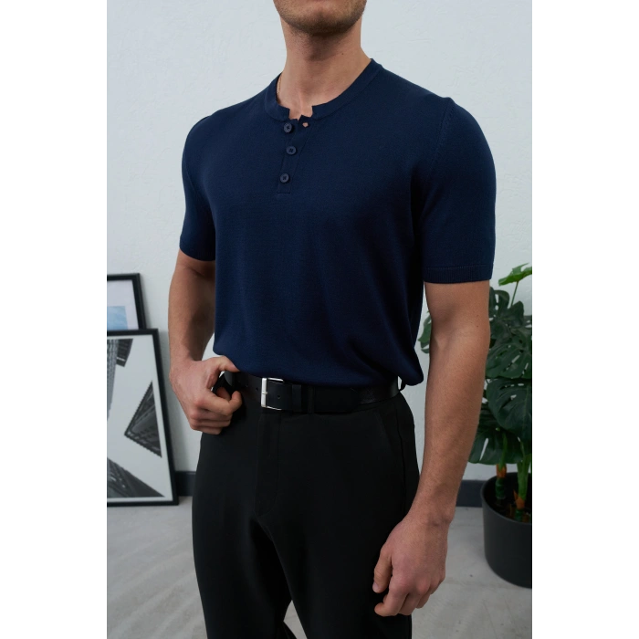 HANLEY YAKA TRİKO LACİVERT