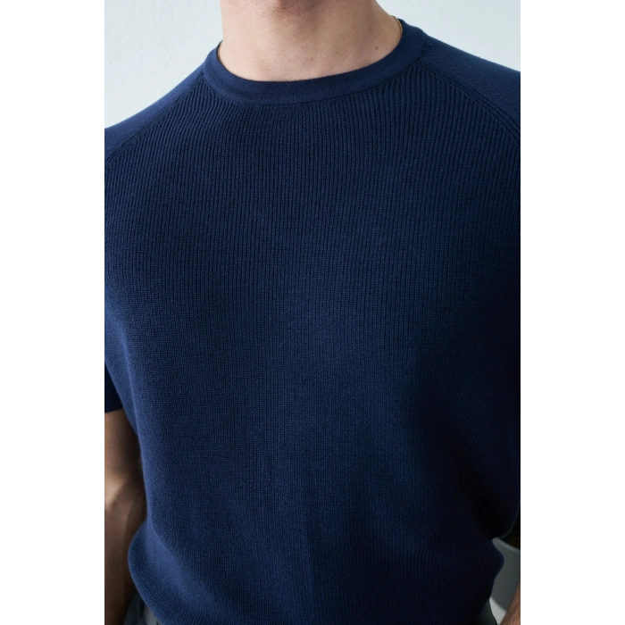 LACİVERT REGLAN KOL PAMUK KUMAŞ TRİKO