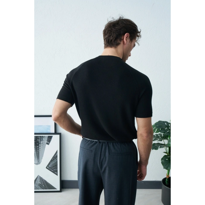 SİYAH REGLAN KOL PAMUK KUMAŞ TRİKO