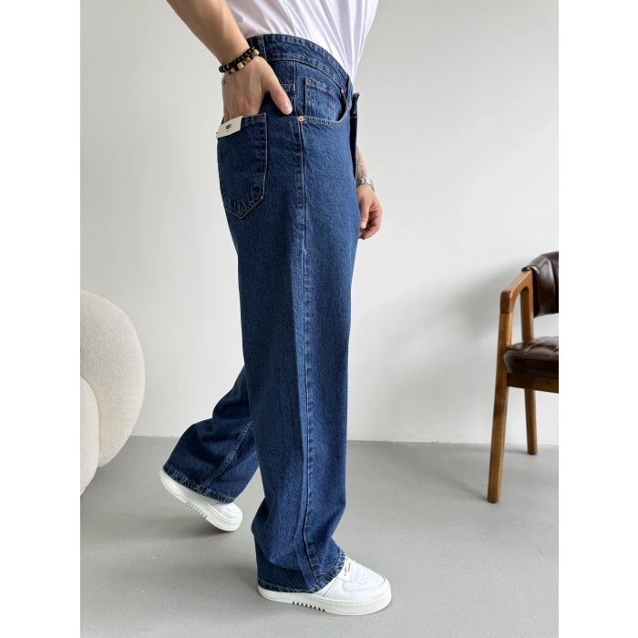 LACİVERT LOOSE FİT KALIP BAGGY KOT PANTOLON