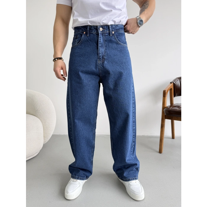 LACİVERT LOOSE FİT KALIP BAGGY KOT PANTOLON