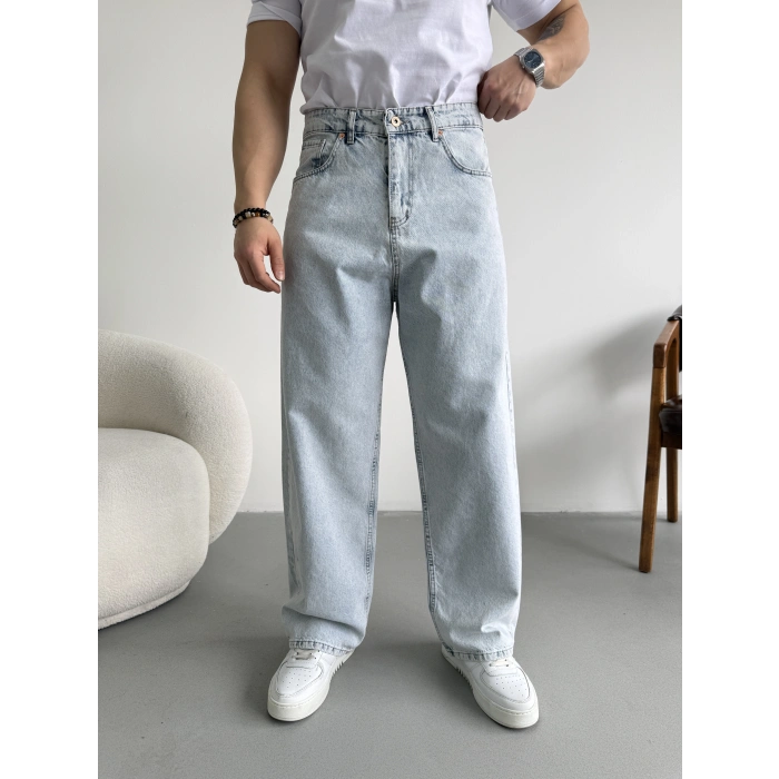 KAR YIKAMA LOOSE FİT KALIP BAGGY KOT PANTOLON