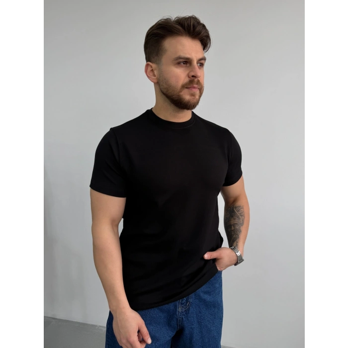 SİYAH OYSH İTHAL KUMAŞ TİŞÖRT